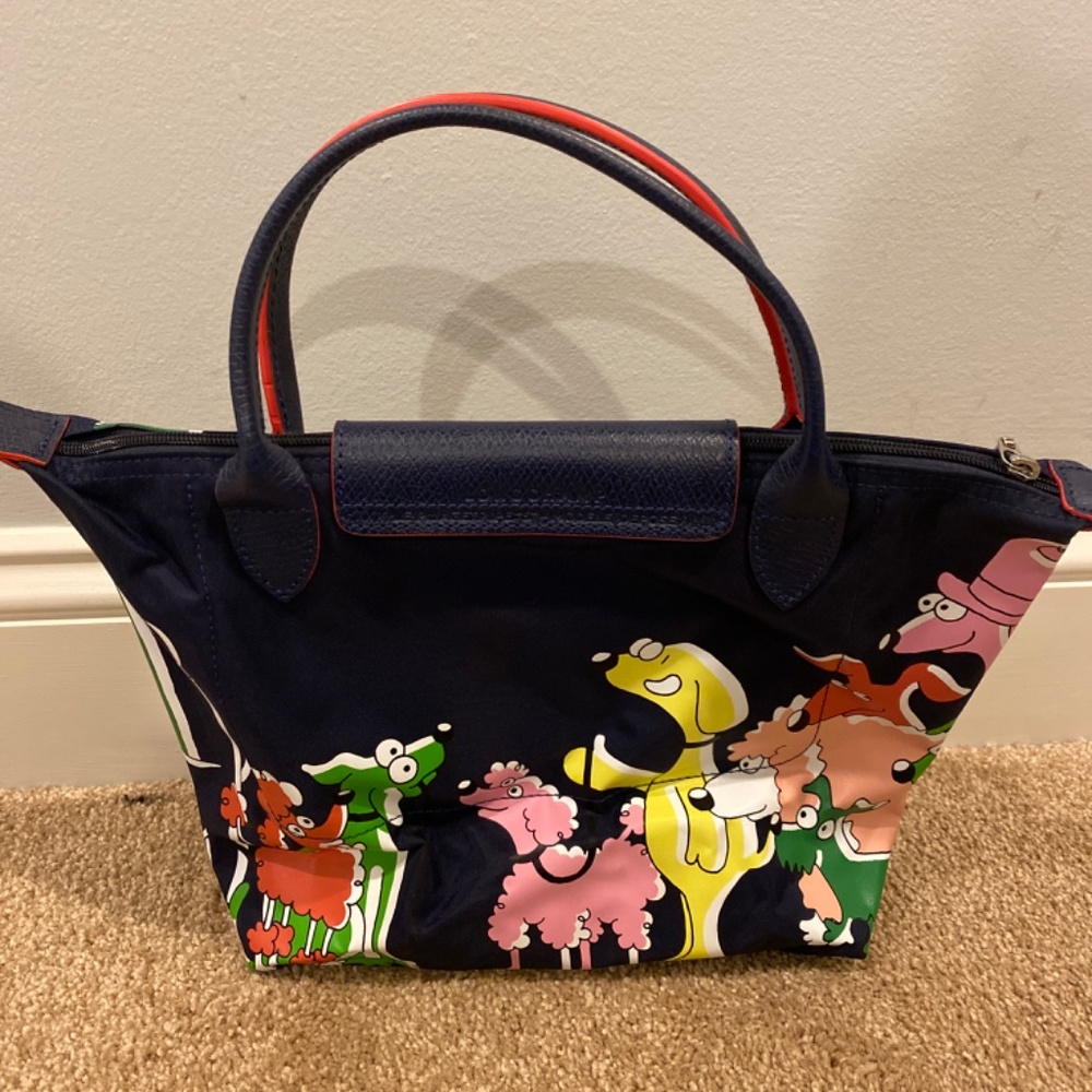 Navy Poodle Small Top Handle Tote - Picture 4 of 8
